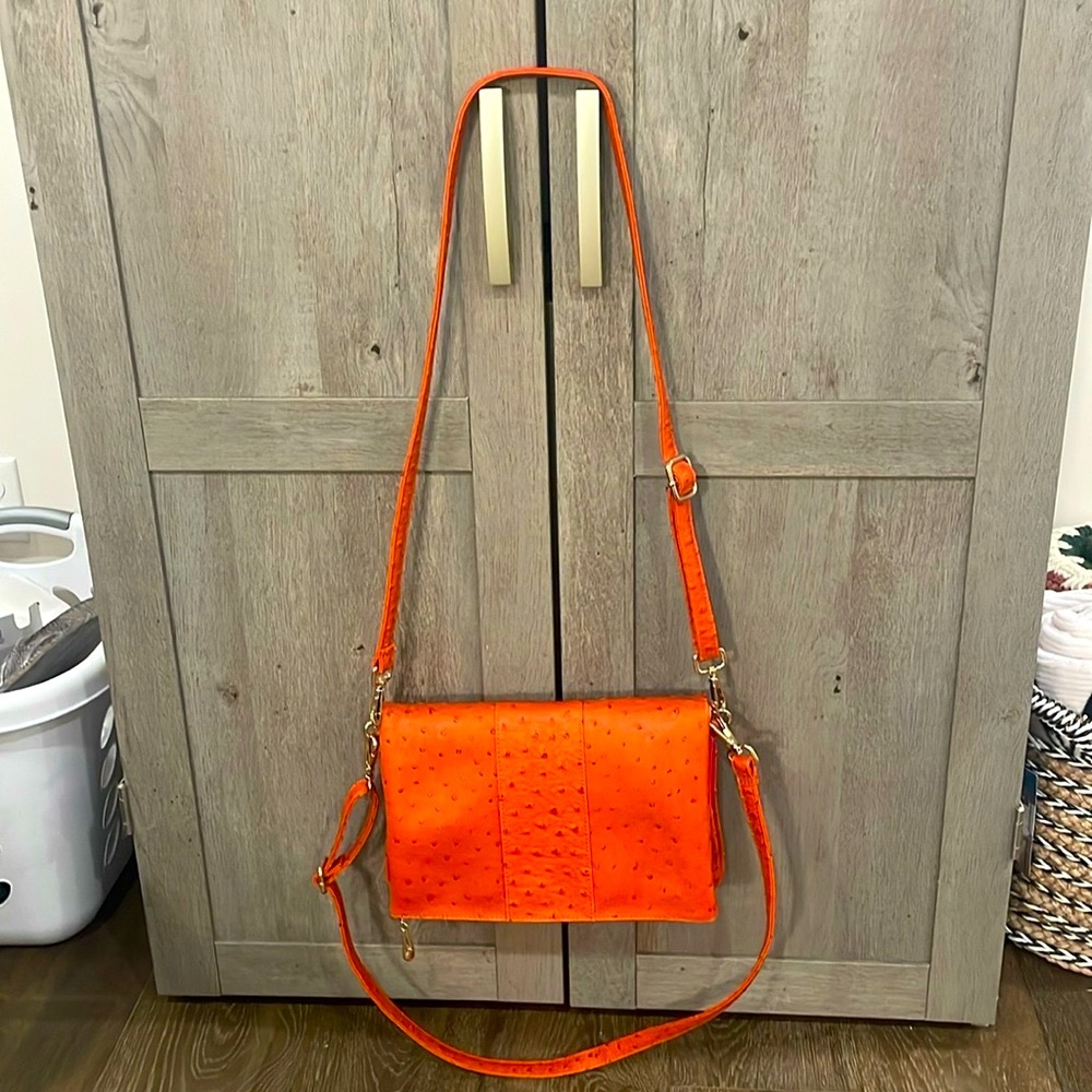 Cri de Coeur Vegan Ostrich Crossbody Bag